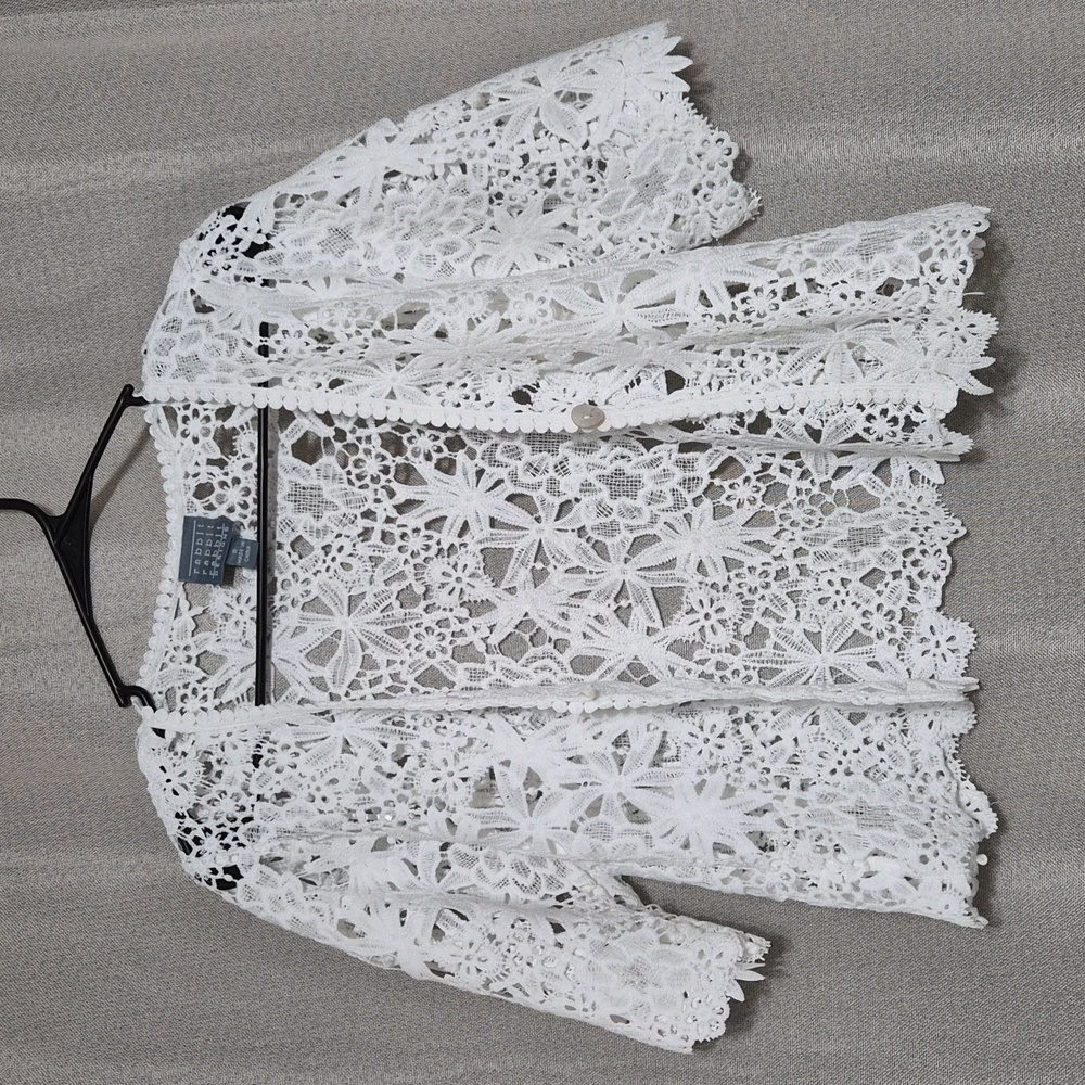 Rabbit‎ Rabbit Rabbit Designs Jacket Size S Crotchet & Lace Shrug Jacket - Picture 6 of 8